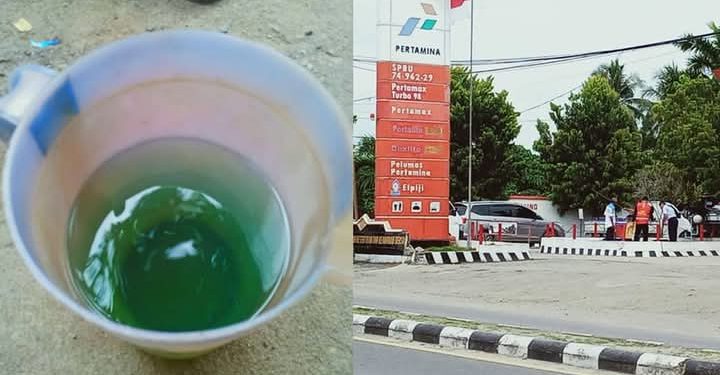 Tim HSSR Dari TBBM Gorontalo Lakukan Uji Sampel Atas BBM Bercampur Air di SPBU Marisa